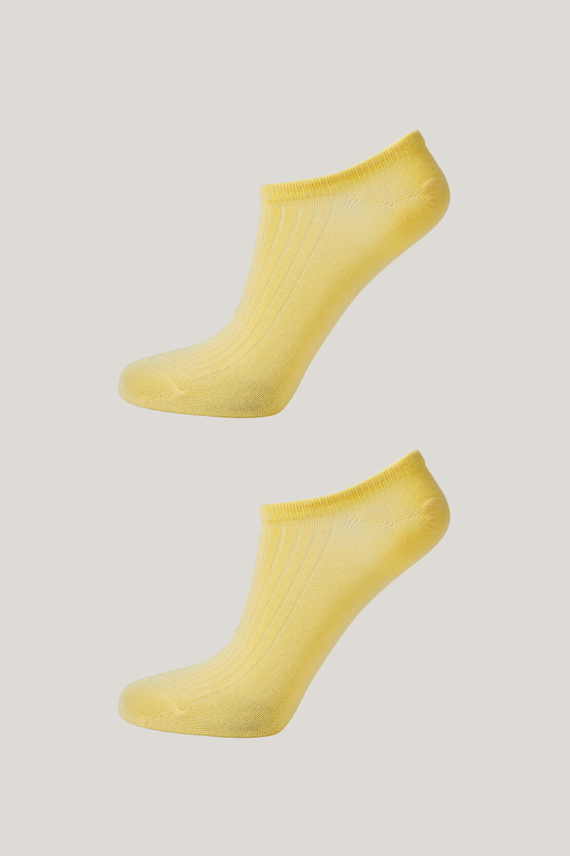 E-shop PONOŽKY GANT LYOCELL RIB LOW CUT SOCKS 2-PACK DUSTY LIGHT YELLOW