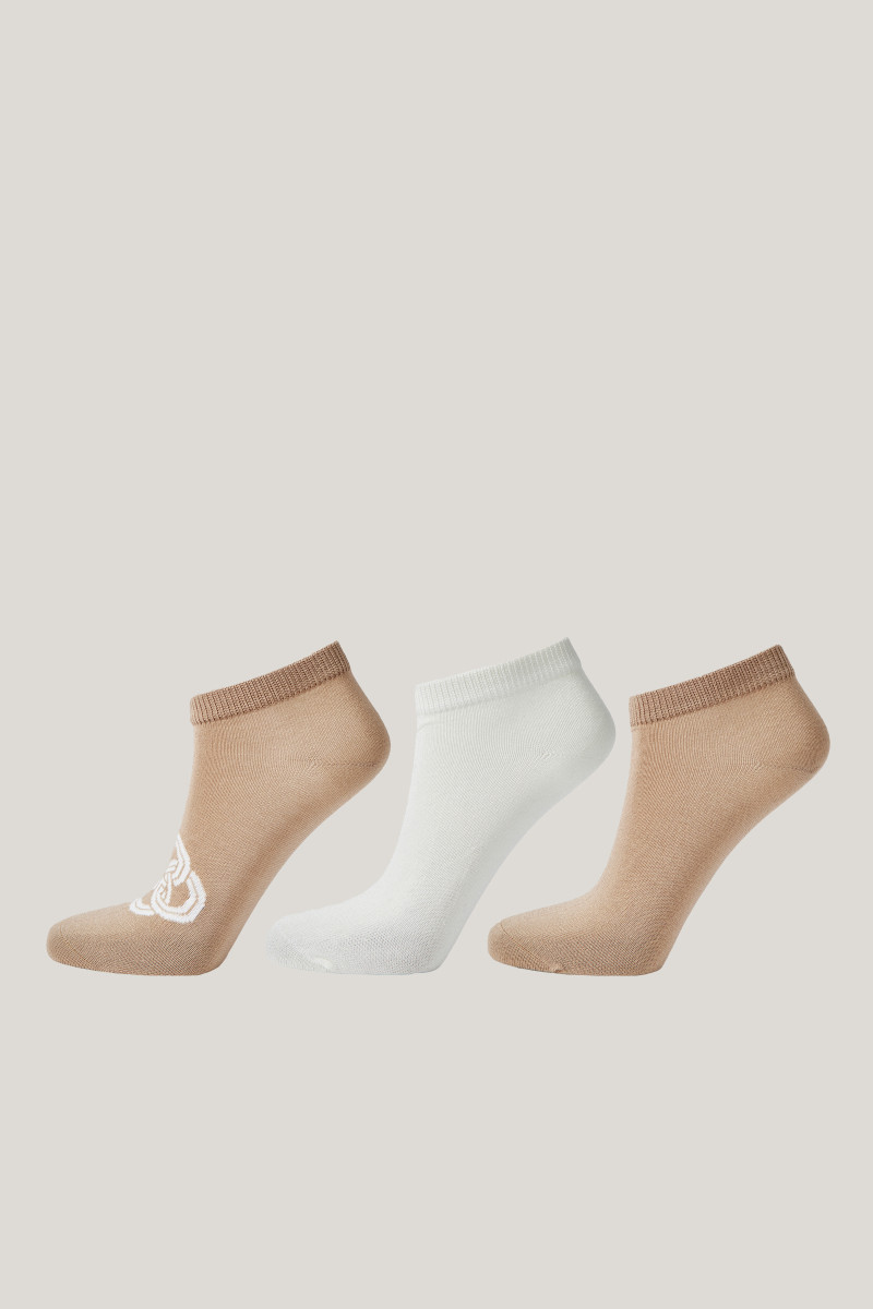 PONOŽKY GANT MONOGRAM ANKLE SOCKS 3-PACK DRY SAND