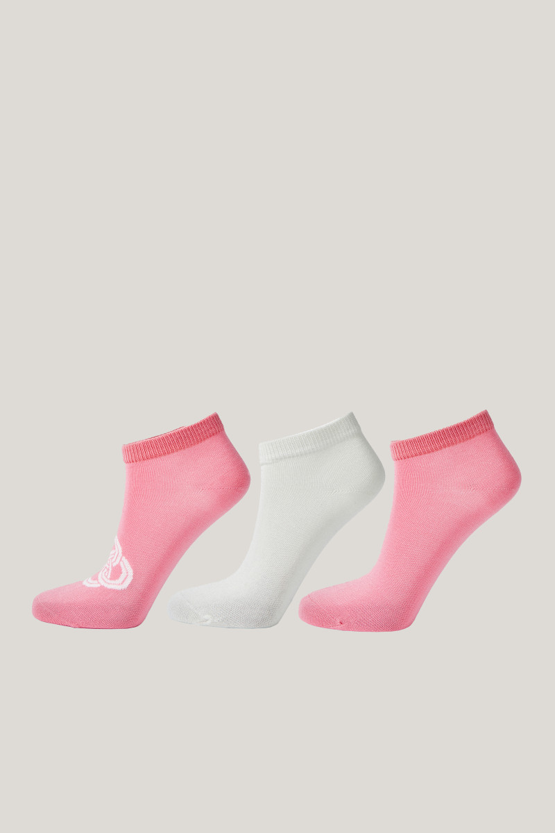 PONOŽKY GANT MONOGRAM ANKLE SOCKS 3-PACK GERANIUM PINK