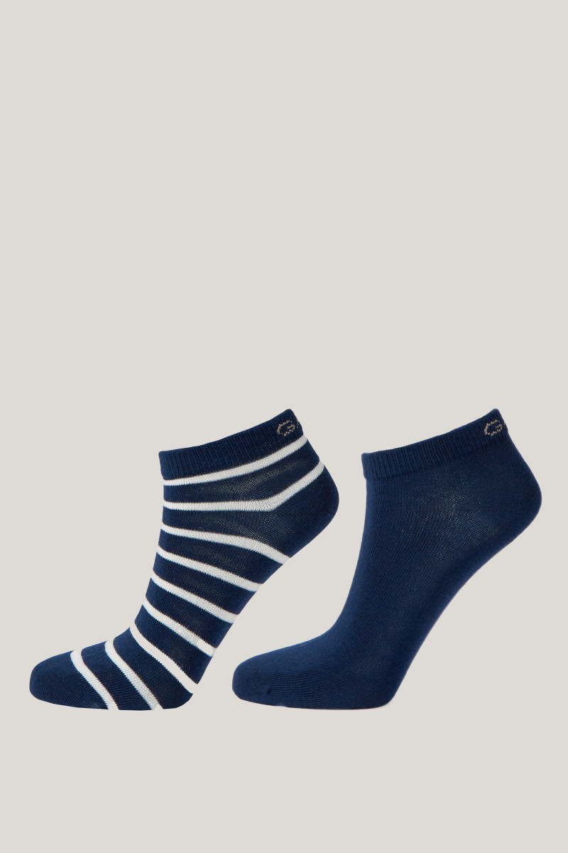 E-shop PONOŽKY GANT STRIPE AND SOLID ANKLE SOCKS 2-P EVENING BLUE