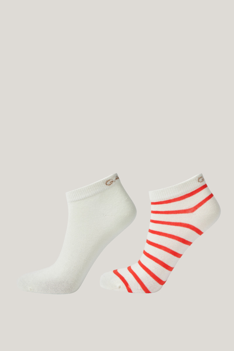 PONOŽKY GANT STRIPE AND SOLID ANKLE SOCKS 2-P ORANGE RED