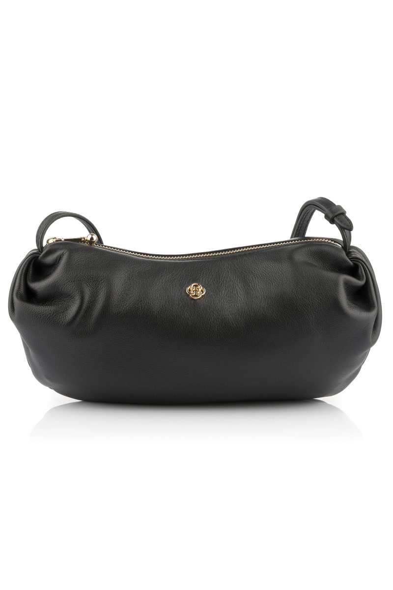 CROSSBODY GANT LAMB LEATHER RUCHED CROSSBODY BAG BLACK