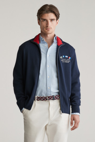 PULÓVER GANT NAUTICAL FLAGS ZIPPED CARDIGAN - Kép 1