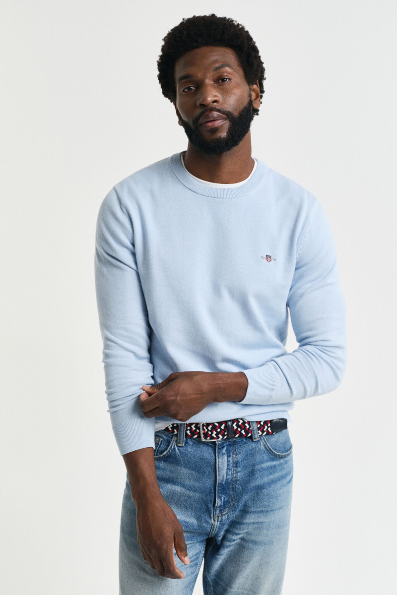 SVETR GANT CLASSIC COTTON C-NECK FRESH BLUE