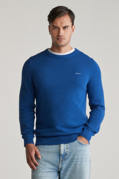 SVETR GANT COTTON PIQUE C-NECK - Fotografie č. 1