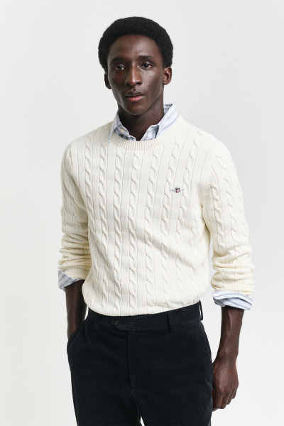 SVETER GANT COTTON CABLE C-NECK - Fotografia č. 1