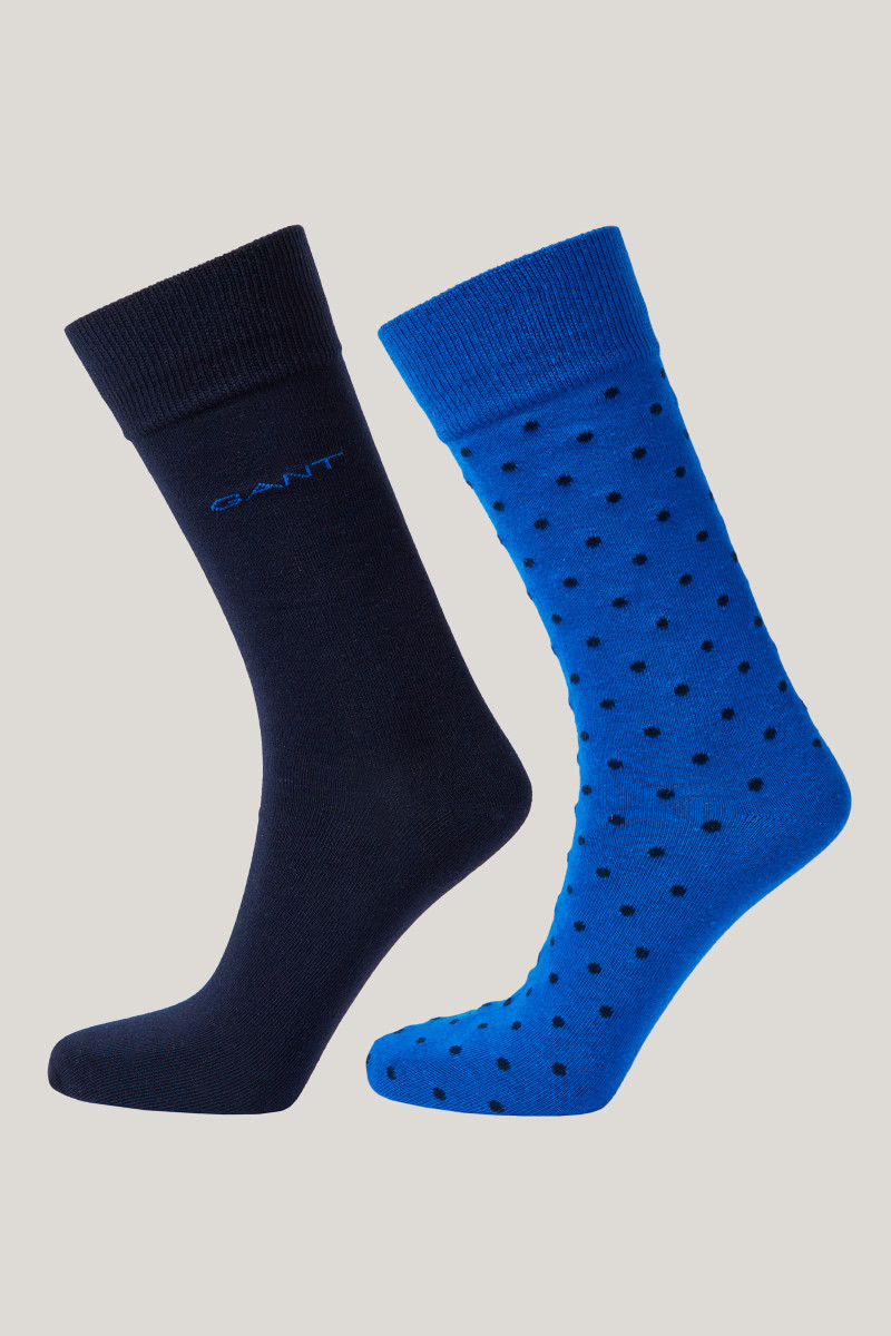 E-shop PONOŽKY GANT DOT AND SOLID SOCKS 2-PACK LAPIS BLUE
