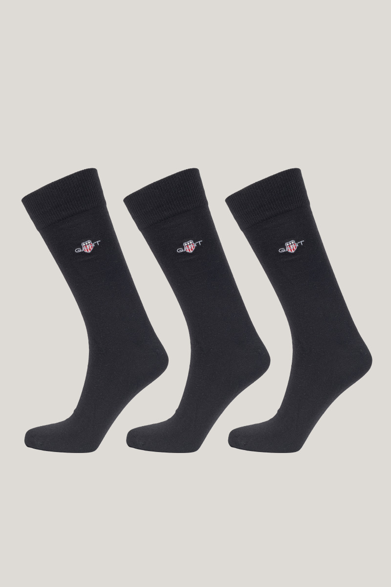 PONOŽKY 3-PACK GANT SHIELD SOCKS 3-PACK EBONY BLACK