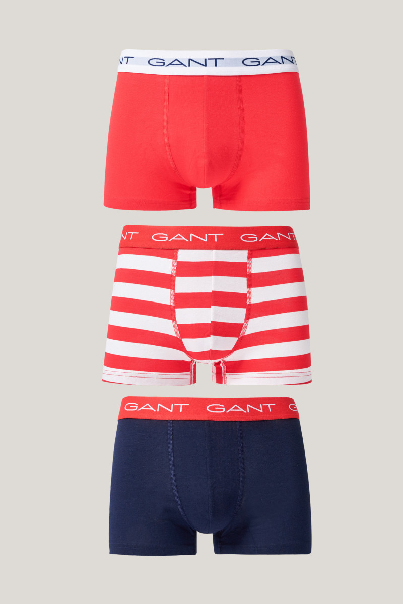 SPODNÁ BIELIZEŇ GANT STRIPE TRUNK 3-PACK BRIGHT RED