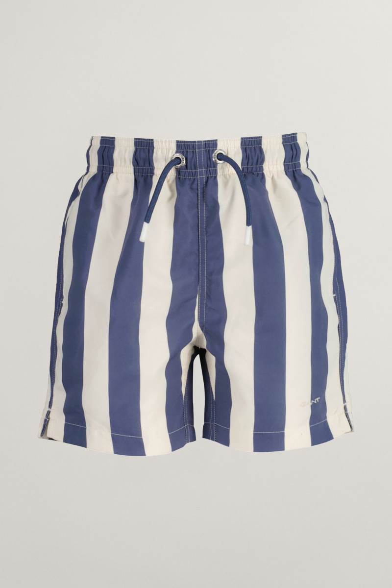 PLAVKY GANT BLOCK STRIPE SWIM SHORTS DUSTY NAVY