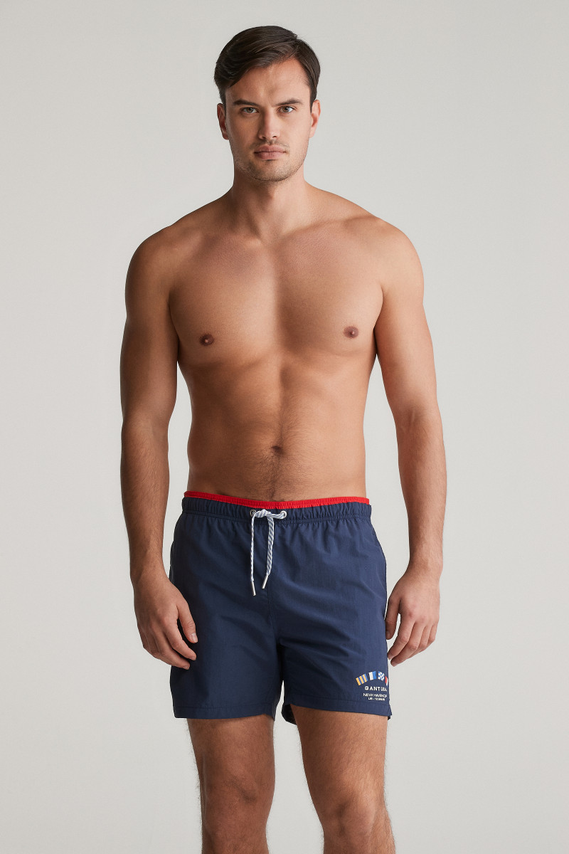 PLAVKY GANT FLAG PRINT SWIM SHORTS MARINE