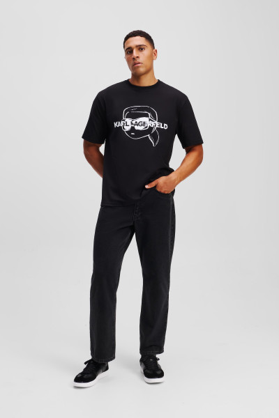 DŽÍNY KARL LAGERFELD KL RELAX STRAIGHT LEG JEANS - Fotografie č. 3