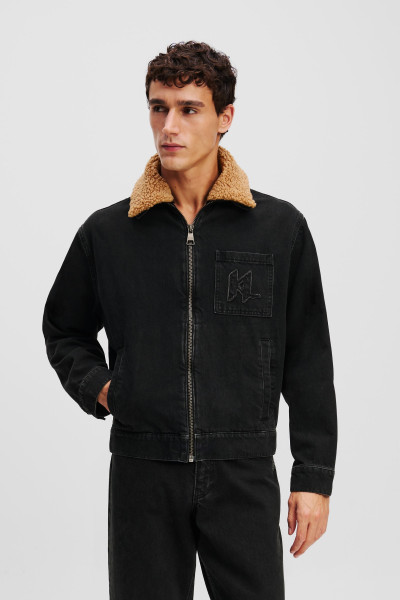 BUNDA KARL LAGERFELD FAUX SHEARLING KL DENIM JACKET - Fotografia č. 1