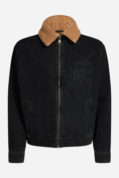 BUNDA KARL LAGERFELD FAUX SHEARLING KL DENIM JACKET - Fotografia č. 5