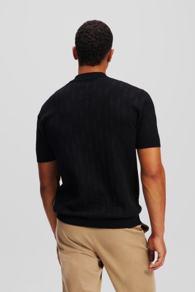 SVETR KARL LAGERFELD MONOGRAM SSLV ZIP UP POLO - Fotografie č. 3