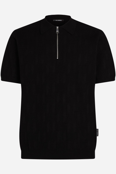SVETR KARL LAGERFELD MONOGRAM SSLV ZIP UP POLO - Fotografie č. 5