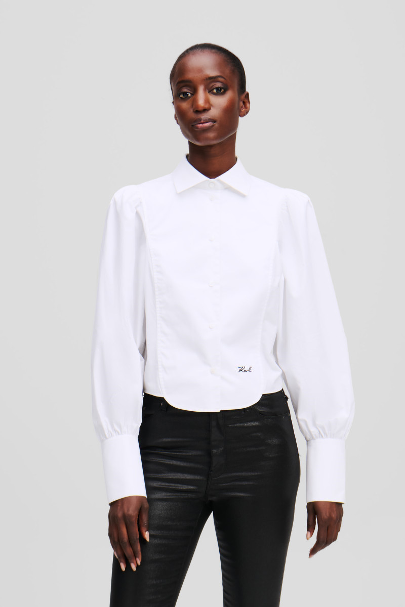 KOŠILE KARL LAGERFELD FASHION POPLIN SHIRT BLACK TEXTURED LTHR | VERMONT CZ