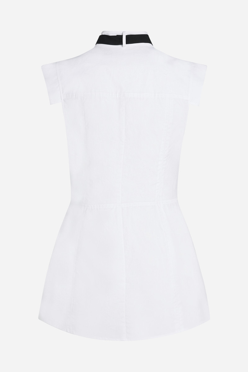 Blúzka Karl Lagerfeld Sleeveless Bow Tie Blouse Black Textured Lthr