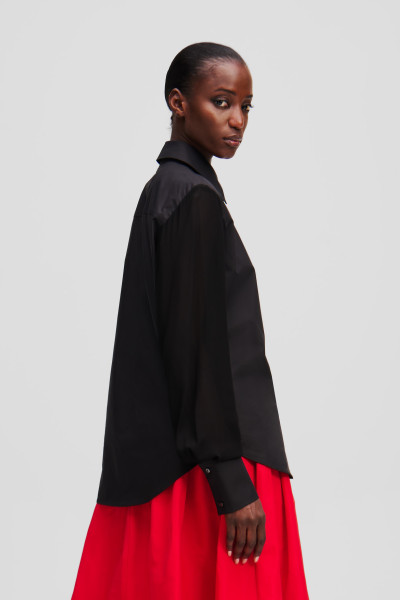 KOŠEĽA KARL LAGERFELD KARL SNAP POPLIN SHIRT - Fotografia č. 3