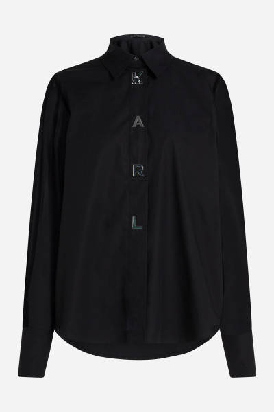 KOŠEĽA KARL LAGERFELD KARL SNAP POPLIN SHIRT - Fotografia č. 5