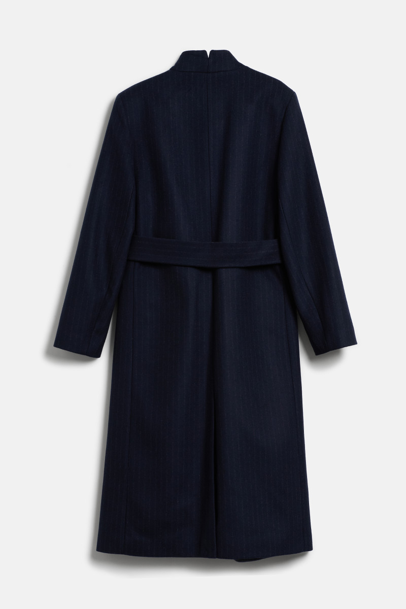 Kabát Karl Lagerfeld Pinstripe Tailored Coat Navy