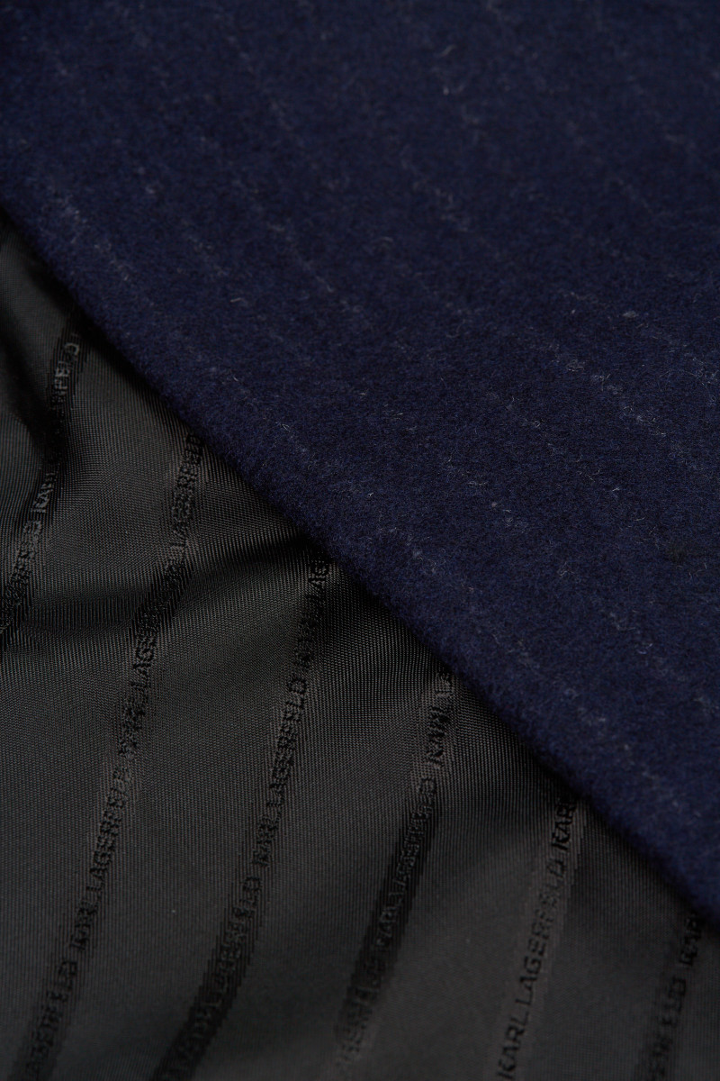 Kabát Karl Lagerfeld Pinstripe Tailored Coat Navy
