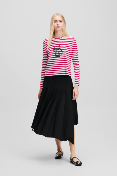PÓLÓ KARL LAGERFELD IKON PRINT STRIPE LSLV TOP - Kép 2
