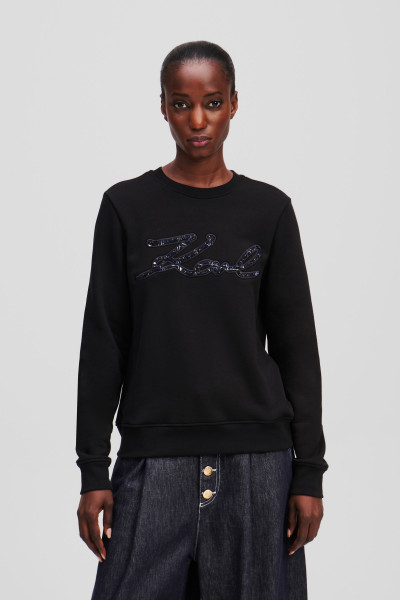 MIKINA KARL LAGERFELD BOUCLE KARL SIGNATURE SWEAT - Fotografie č. 1