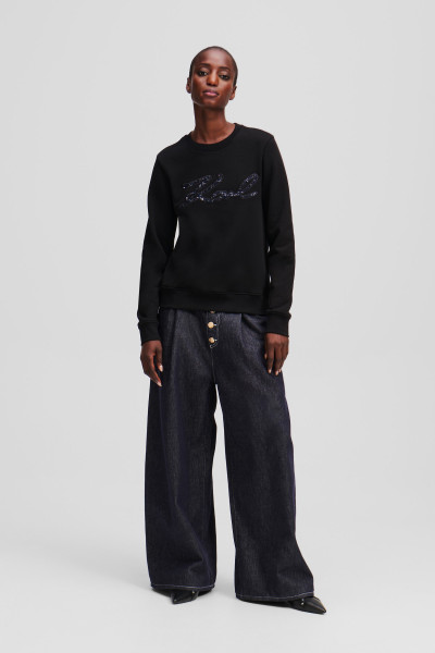 MIKINA KARL LAGERFELD BOUCLE KARL SIGNATURE SWEAT - Fotografie č. 2