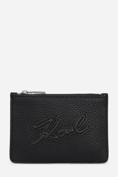 BANKKÁRTYA TOK KARL LAGERFELD K/SKUARE ZIP CARDHOLDER GRAINY - Kép 1