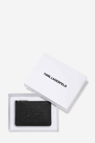 BANKKÁRTYA TOK KARL LAGERFELD K/SKUARE ZIP CARDHOLDER GRAINY - Kép 4