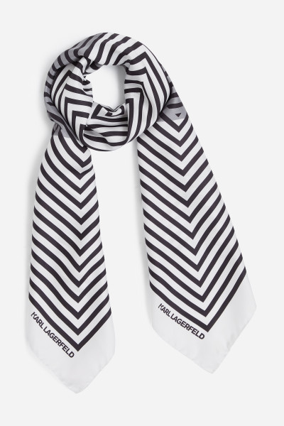 ŠÁTEK KARL LAGERFELD K/ESSENTIAL STRIPES SILK SCARF - Fotografie č. 2
