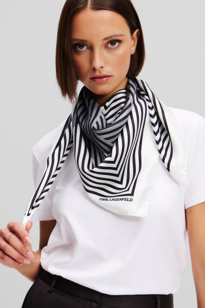 ŠÁTEK KARL LAGERFELD K/ESSENTIAL STRIPES SILK SCARF - Fotografie č. 3