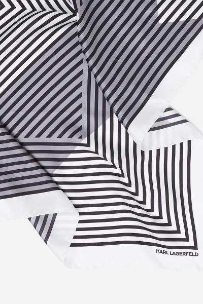 ŠÁTEK KARL LAGERFELD K/ESSENTIAL STRIPES SILK SCARF - Fotografie č. 5
