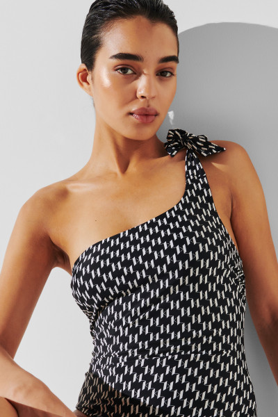 PLAVKY KARL LAGERFELD MONOGRAM TIE CHEEKY SWIMSUIT - Fotografie č. 4