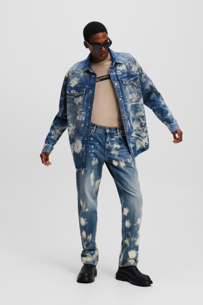 DŽÍNSY KARL LAGERFELD JEANS KLJ STRAIGHT BLEACH DENIM - Fotografia č. 3