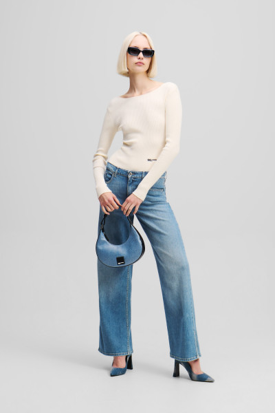 DŽÍNY KARL LAGERFELD JEANS KLJ MR RELAXED DENIM W/ SLIT - Fotografie č. 3