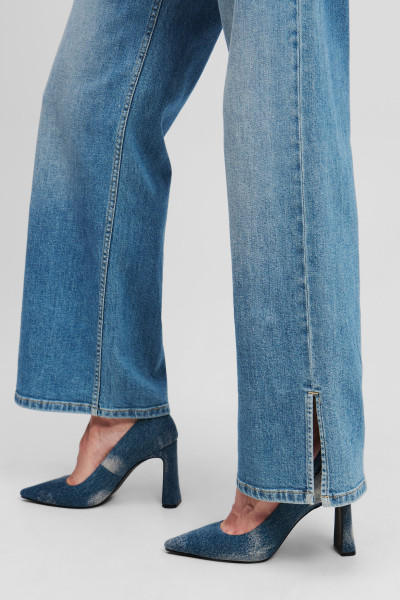 DŽÍNY KARL LAGERFELD JEANS KLJ MR RELAXED DENIM W/ SLIT - Fotografie č. 4