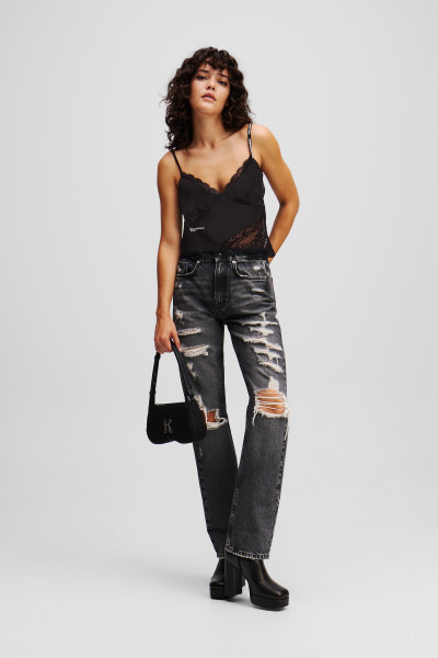 BLÚZKA KARL LAGERFELD JEANS KLJ SATIN LACE TOP - Fotografia č. 2