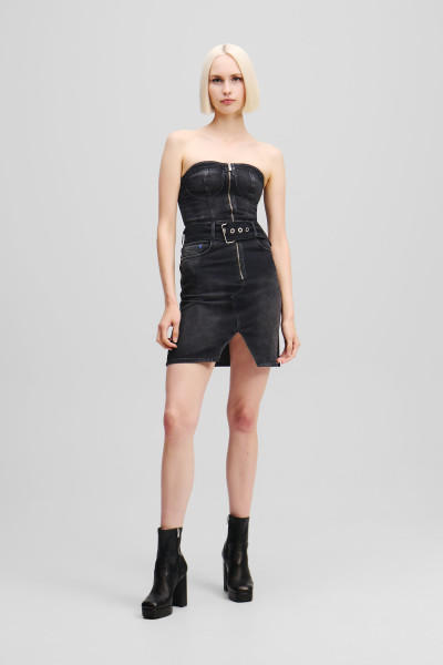 ŠATY KARL LAGERFELD JEANS KLJ DENIM BANDEAU DRESS - Fotografie č. 1