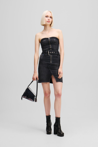 ŠATY KARL LAGERFELD JEANS KLJ DENIM BANDEAU DRESS - Fotografie č. 3