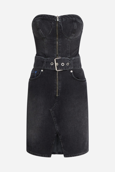 ŠATY KARL LAGERFELD JEANS KLJ DENIM BANDEAU DRESS - Fotografie č. 5
