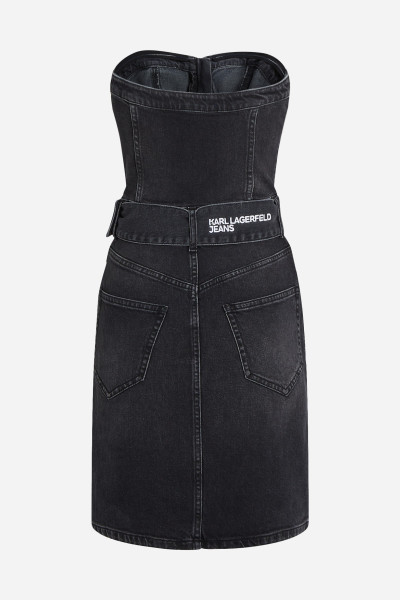 ŠATY KARL LAGERFELD JEANS KLJ DENIM BANDEAU DRESS - Fotografie č. 6