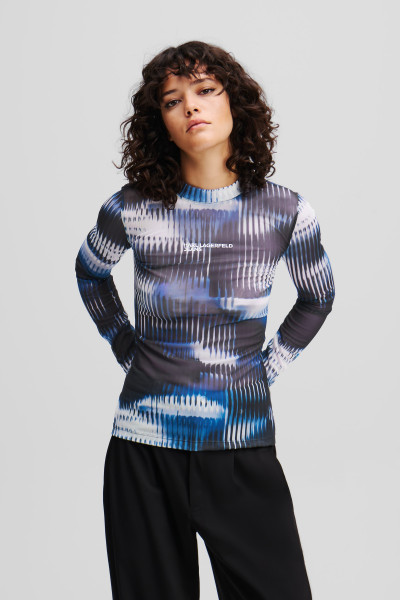 TRIČKO KARL LAGERFELD JEANS KLJ LS MESH TOP - Fotografie č. 1