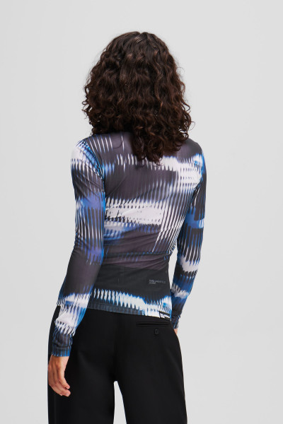 TRIČKO KARL LAGERFELD JEANS KLJ LS MESH TOP - Fotografie č. 3