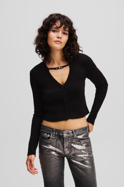 KARDIGAN KARL LAGERFELD JEANS KLJ CROPPED CARDIGAN - Fotografie č. 1