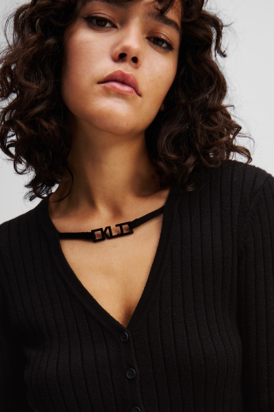 KARDIGAN KARL LAGERFELD JEANS KLJ CROPPED CARDIGAN - Fotografie č. 4