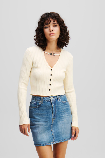 SVETER KARL LAGERFELD JEANS KLJ CROPPED CARDIGAN - Fotografia č. 1
