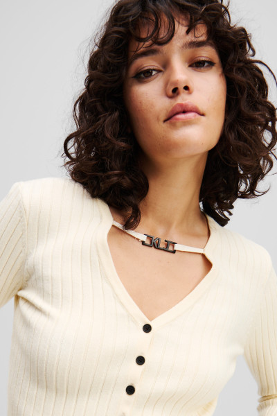 SVETER KARL LAGERFELD JEANS KLJ CROPPED CARDIGAN - Fotografia č. 4