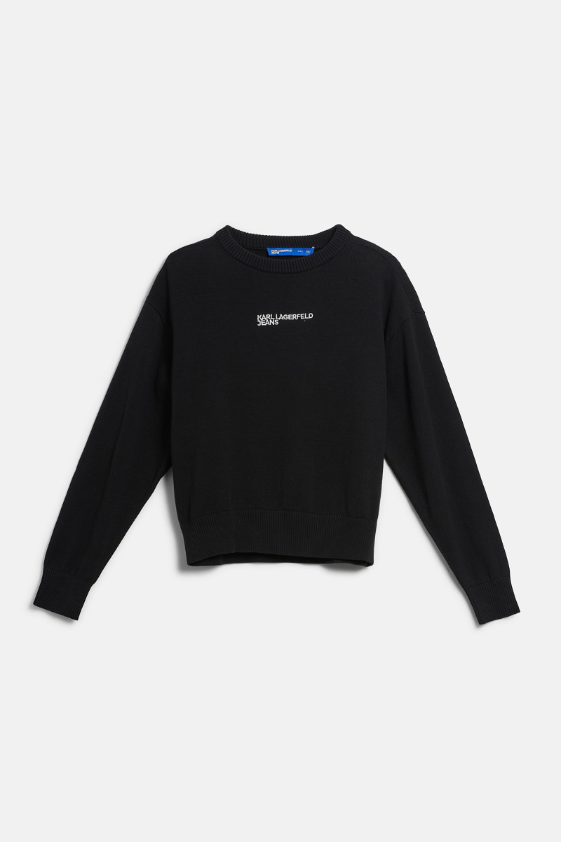 Pulóver Karl Lagerfeld Jeans Klj Reg Logo Knit Sweater Black